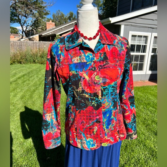 Chicos Abstract Print Jacket - Picture 1 of 10